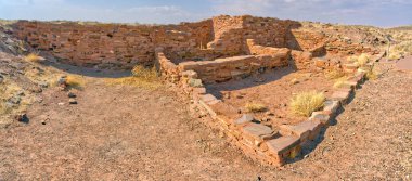 Antik Anasazi harabeleri Winslow Arizona 'nın kuzeyindeki Homolovi Eyalet Parkı' nda.