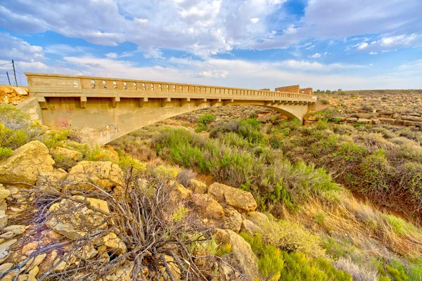 Viejo Puente Abandonado Sobre Canyon Diablo Pueblo Fantasma Two Guns —  Fotos de Stock