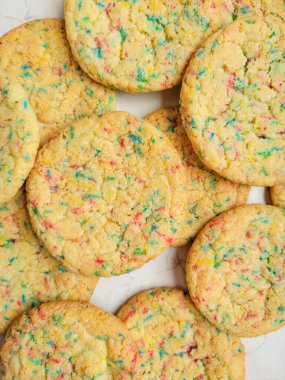 Pofuduk kurabiyeler üst görünüm Duvar kağıtlarını kapatın