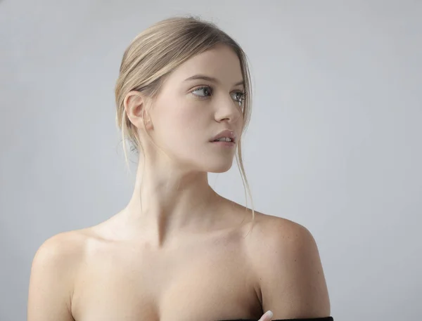 Studio Portrait Beautiful White Girl — Stockfoto