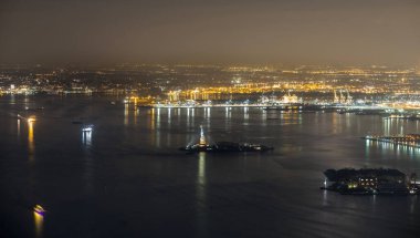 New Jersey kıyı şeridi üzerinde Özgürlük Eyaleti olan şehir manzarası.