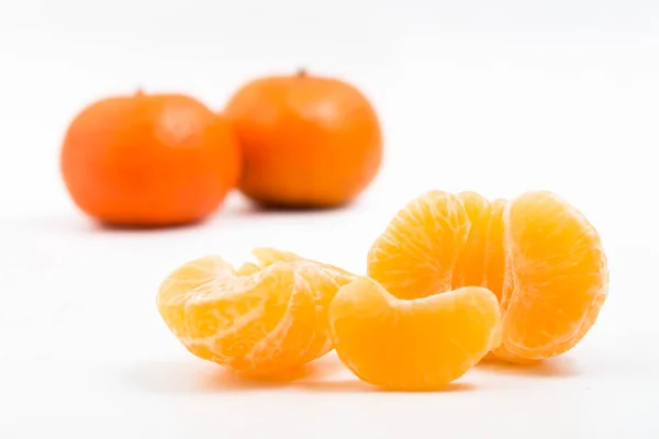 Two Tangerines White Background — Stock Photo, Image