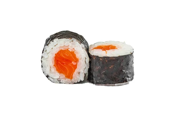 Prato Tradicional Japonês Sushi Maki Com Salmão — Fotografia de Stock