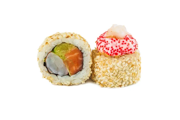 Japanische Sushi Rollen Mit Garnelen Und Sesam — Stockfoto