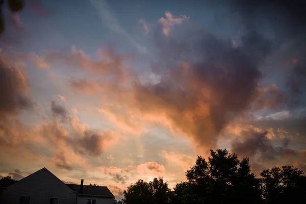 Widok Zachód Słońca Sąsiedztwie Ohio — Zdjęcie stockowe