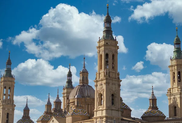 Cathedral Pilar Zaragoza Spain Overcast Sky — Stock Photo, Image