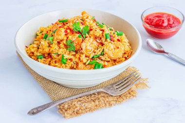 Traditional Indo-Chinese stir-fry dish, topped with fresh cilantro