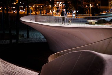 Poniente Sahili 'nde Köpekle Gece Yürüyüşü