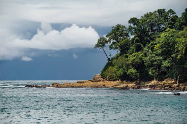 Manuel Antonio Ulusal Parkı 'nda Kıyı Yağmur Ormanları ve Rocky Sahil Hattı