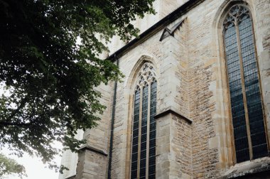 Taş mimarili gotik kilise pencereleri, Munster, Almanya