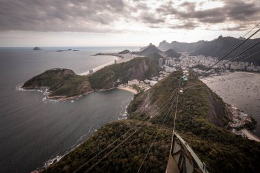 Sugar Loaf teleferiğinden şehre, okyanusa ve dağlara güzel manzara