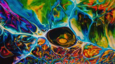 Girdap renkleri ve organik dokuları olan soyut canlı sıvı sanat