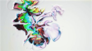 Dinamik kıvrımlı sıvı sanat eseri canlı sıvı renkler sergiliyor.