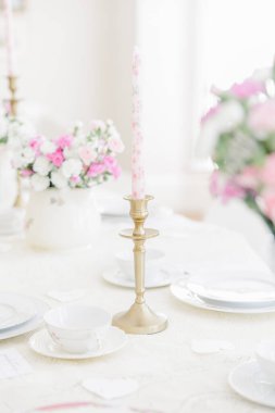 Çiçekli bahar bebek duş masası Kutlama için