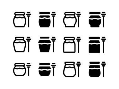 Basit Vektör Çizgisi ve Şekil Simgeleri Bal Kavanozu