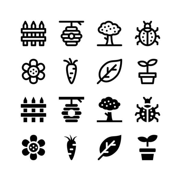 Απλό Σετ Από Spring Vector Glyph Και Line Icons Συμπεριλαμβανομένων — Διανυσματικό Αρχείο