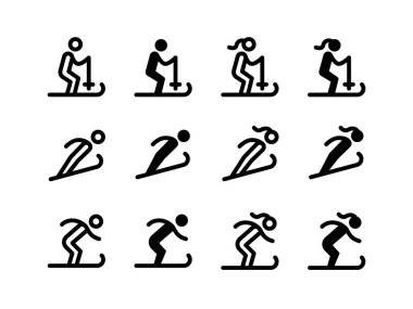 Vektör Çizgisi ve Sembol Kayağı Basit Kümesi