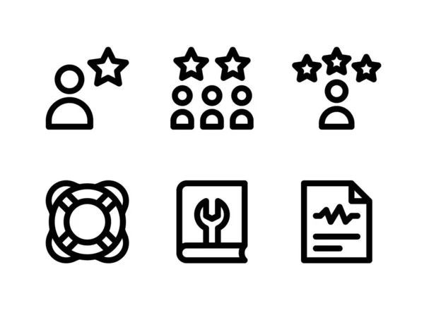 Einfaches Set Von Hilfe Und Unterstützungssymbolen Für Vektorzeilen Enthält Symbole — Stockvektor