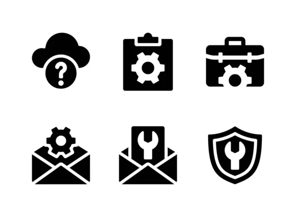 Simple Conjunto Ayuda Soporte Relacionado Vector Solid Icons Contiene Iconos — Vector de stock
