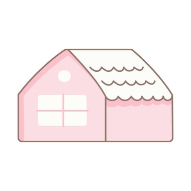 Şirin Pembe Ev Çizimi