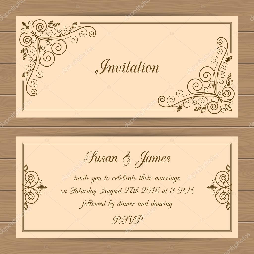vintage invitation template stock vector nonikastar 119033528 vintage invite template