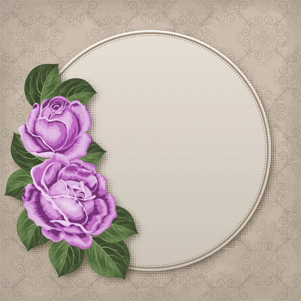 Vintage floral postcard .Flowers background for text — Stock Vector