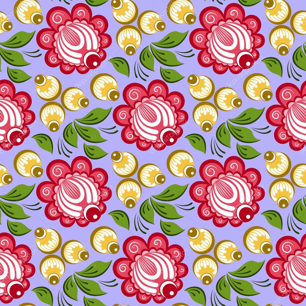 Seamless Russian Floral Pattern Vector Image By C Nonikastar Vector Stock 81171092