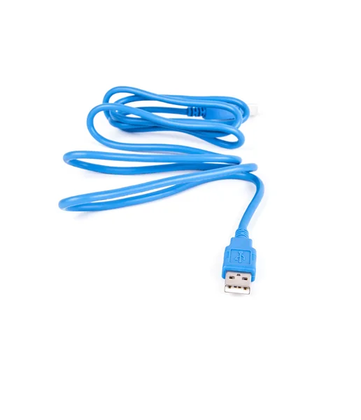 Blauer USB-Kabelstecker — Stockfoto