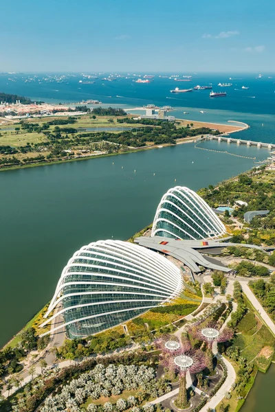 Güzel bir Singapur havadan görünümü