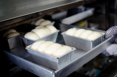 yaklaşık 150 derece fırında koyarak sırasında çiğ ekmek