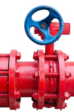 Mavi kapak ile kırmızı boru