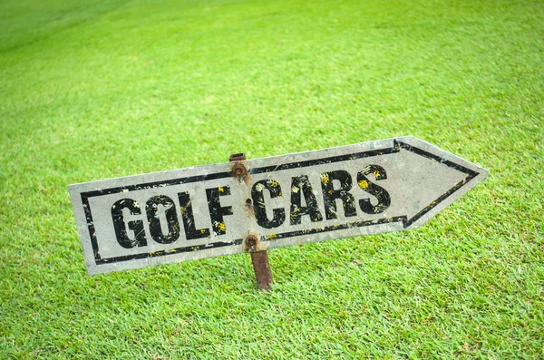Cartel de acero en el club de golf — Foto de Stock
