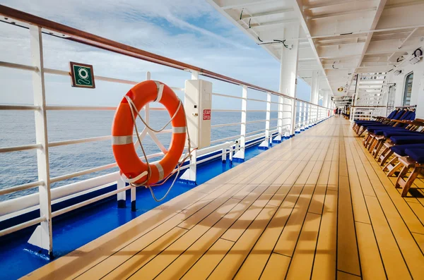 Orange life vessel on cruise — Stock Photo, Image