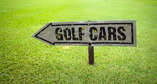 Cartel oxidado carrito de golf —  Fotos de Stock