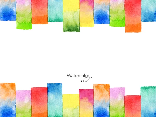 Achtergrond met hand getrokken regenboog aquarel rechthoekige elementen. — Stockfoto
