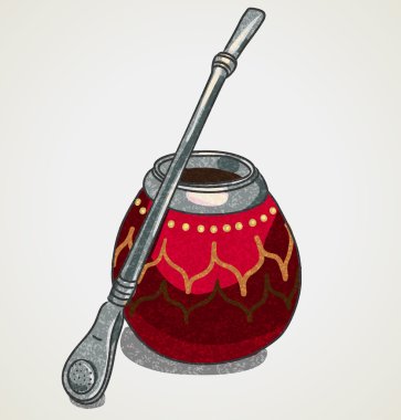 Calabash for yerba mate drink. clipart