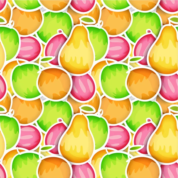 Patrón frutas divertidas — Vector de stock