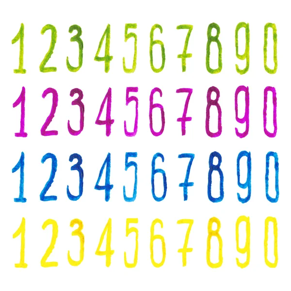 Renkli mürekkep sayılar kümesi.