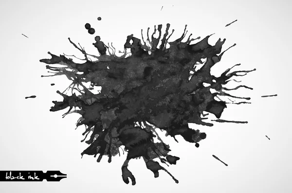 Black ink blot. — Stock Vector