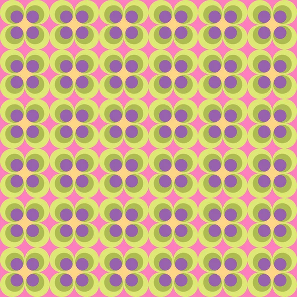 Geometrisches rundes, nahtloses Muster in hellen Farben und Retro-Hippie-Stil — Stockfoto