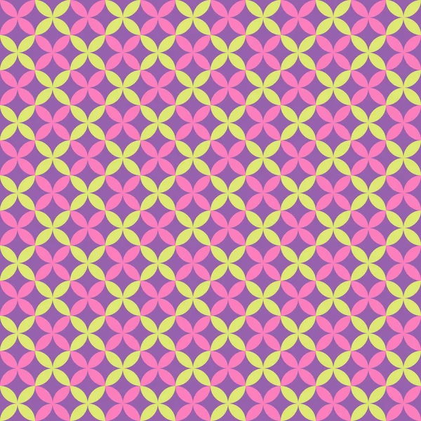 Geometric Flowers Seamless Pattern in Bright Colors and Retro Hippie Style
