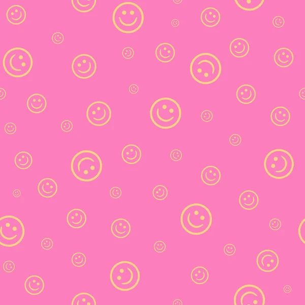 Geometric Smile Seamless Pattern in Bright Colors and Retro Hippie Style — Stock Photo, Image