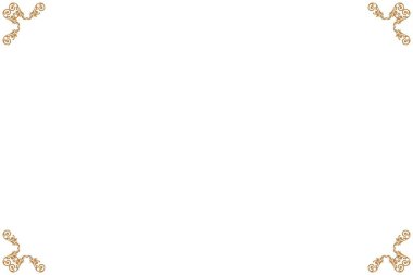 Vintage Scrollwork Corners ile zarif Altın Süslü Dikdörtgen Sınır Çerçevesi. 1142