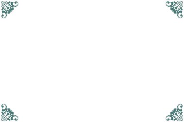 Vintage Scrollwork Corners 'lı zarif Yeşil Süslü Dikdörtgen Kenar Çerçevesi. 1188