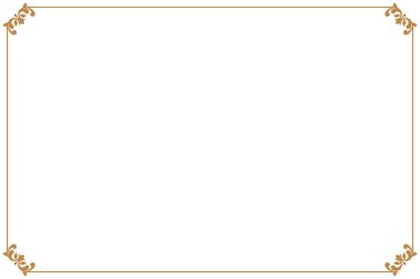 Sertifika veya Diploma için Zarif Altın Flurish Sınır Çerçevesi. 1243