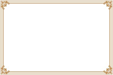 Sertifika veya Diploma için Zarif Altın Flurish Sınır Çerçevesi. 1245