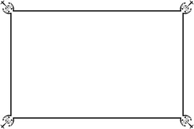 Dekoratif Kara Vintage Sertifika veya Diploma Sınır Elemanı. 1282