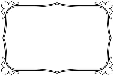 Zarif Vintage Süslü Siyah Çerçeve Vektör Sınırı. 1352