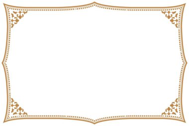 Zarif Vintage Altın Çerçeve Vektör Sınırı. 1368