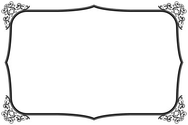 Sertifika, Menü veya Diploma için Zarif Siyah Flourish Sınır Çerçevesi. 1416